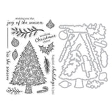 Hero Arts Clear Stamp & Die Combo Swirly Christmas Tree