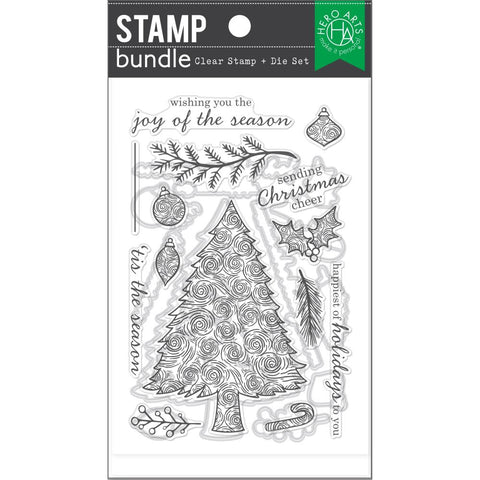 Hero Arts Clear Stamp & Die Combo Swirly Christmas Tree