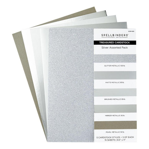 Spellbinders Treasured Cardstock 8.5"X11" 15/Pkg Silver