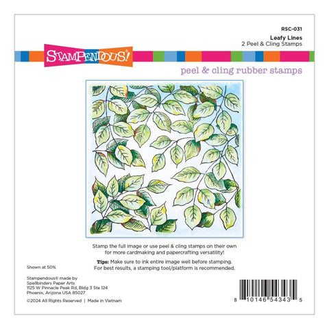 Stampendous - Cling Rubber Stamp From Beautiful Backgrounds Leafy Lines