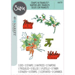 Sizzix A5 Clear Stamps With Framelits Die By 49 And Market Pencil Line Holly