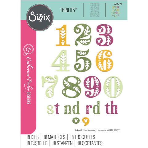 Sizzix Thinlits Dies Set 18/Pkg By Catherine Pooler Folk Numbers