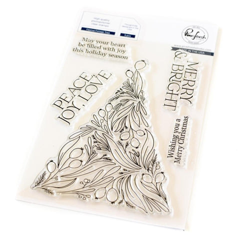 PinkFresh Studio Clear Stamp Set 4"X6" Festive Foliage Tree