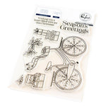 PinkFresh Studio Clear Stamp Set 4"X6" Holiday Bicycle