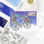 PinkFresh Studio Clear Stamp Set 4"X6" Holiday Bicycle