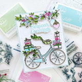 PinkFresh Studio Clear Stamp Set 4"X6" Holiday Bicycle