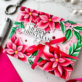 PinkFresh Studio Cling Stamp 4.25"X5.5" Poinsettia Frame