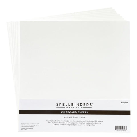 Spellbinders Chipboard Sheets 12"X12" White