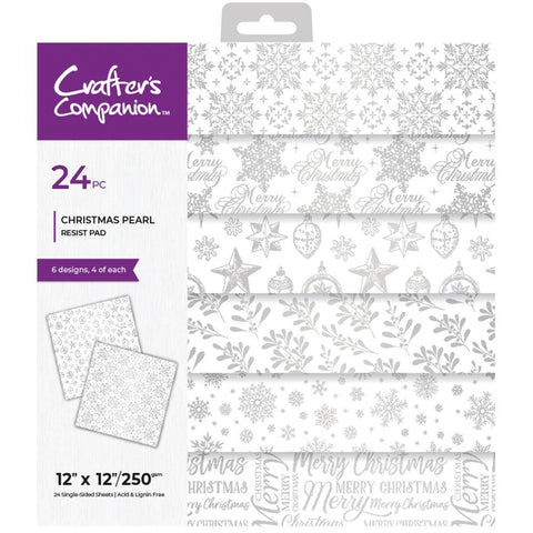 Crafter's Companion -Paper Pad 12"X12" Christmas Pearl Resist