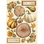 Stamperia Colored Wooden Shapes A5 Golden Harmony Pumpkins