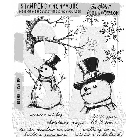 Tim Holtz Cling Stamps 7"X8.5" Mr. Frostie