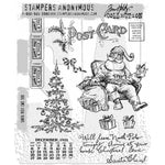 Tim Holtz Cling Stamps 7"X8.5" Santa Visit