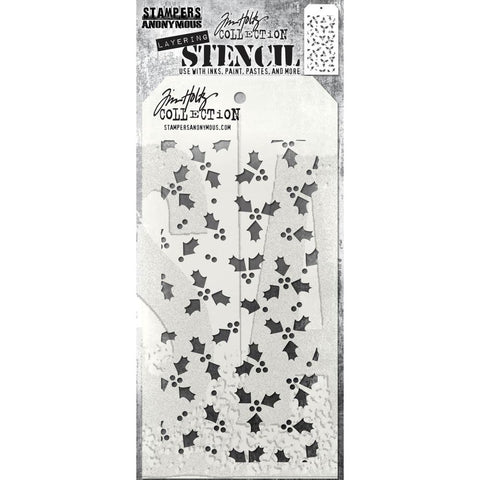 Tim Holtz Layered Stencil 4.125"X8.5" Tiny Holly