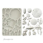 Stamperia Silicon Mould A5  Golden Harmony wood and mushrooms