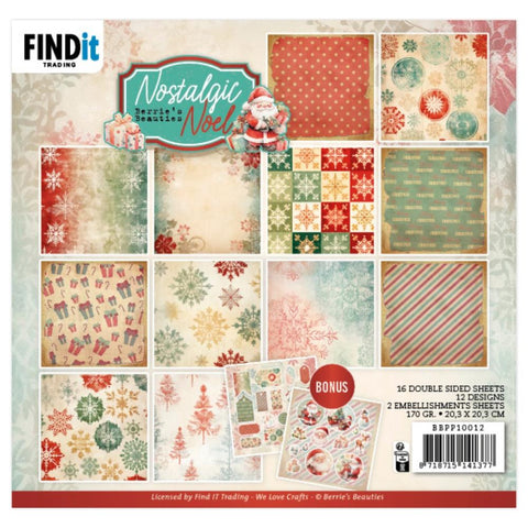 Find It Trading Berries Beauties Paper Pack 8"X8"  18/Pkg Design, Nostalgic Noel