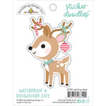 Doodlebug - Water Bottle Sticker Doodles Darling Deer, Tinsel Time