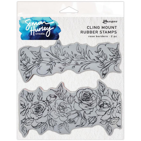 Simon Hurley - Cling Mount Stamp 6"X6"Rose Borders