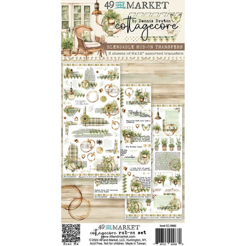 49 and Market - Rub-On Transfer Set 6"X12" Cottagecore