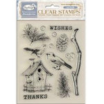 Stamperia Clear Stamps  Create Happiness Dewdrops Nest Bird