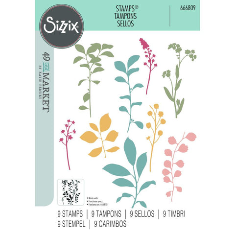 Sizzix A5 Clear Stamps By 49 And Market Fine Stems 01