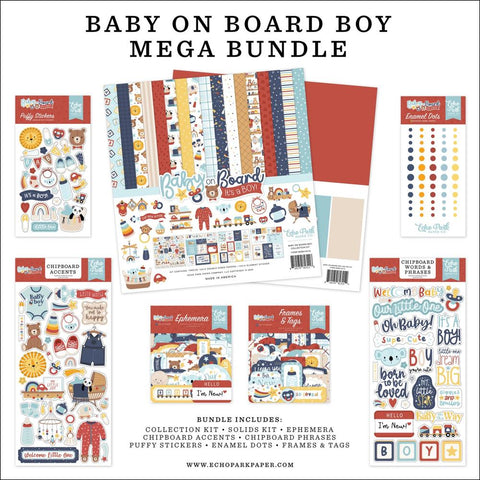 Echo Park Mega Bundle Collection Kit 12"X12" Baby On Board Boy