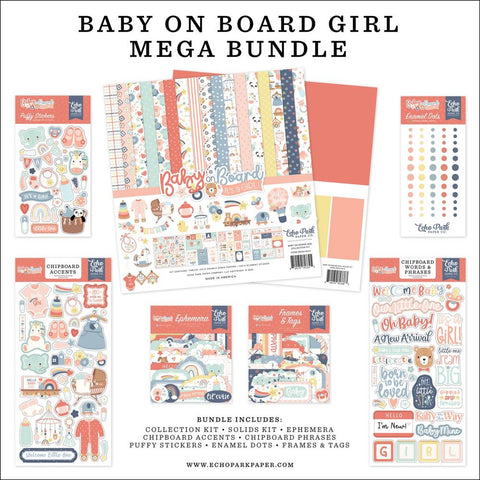 Echo Park Mega Bundle Collection Kit 12"X12" Baby On Board Girl