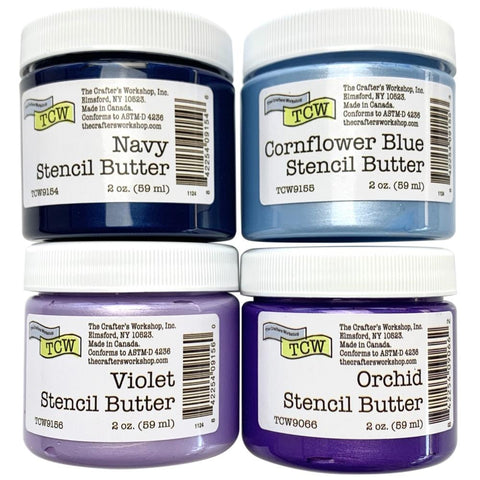 Crafter's Workshop Stencil Butter 2oz  4/Pkg Blueberry Meadow