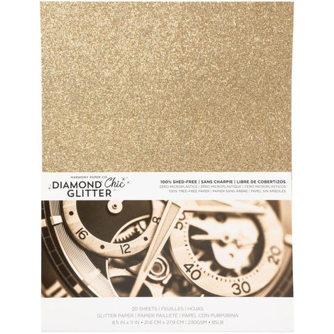 Harmony Hues  -Diamond Chic Glitter Cardstock 8.5"X11" 20/Pkg Rose Gold