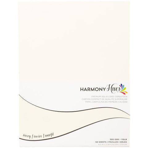 Harmony Hues 110# Cardstock 8.5"X11" 50/Pkg Ivory