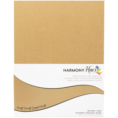 Harmony Hues 110# Cardstock 8.5"X11" 50/Pkg Kraft