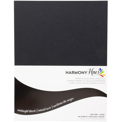 Harmony Hues 110# Cardstock 8.5"X11" 50/Pkg Midnight Black