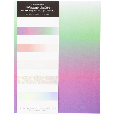 Harmony Precious Metals Cardstock 8.5"X11" 20/Pkg Enchanted