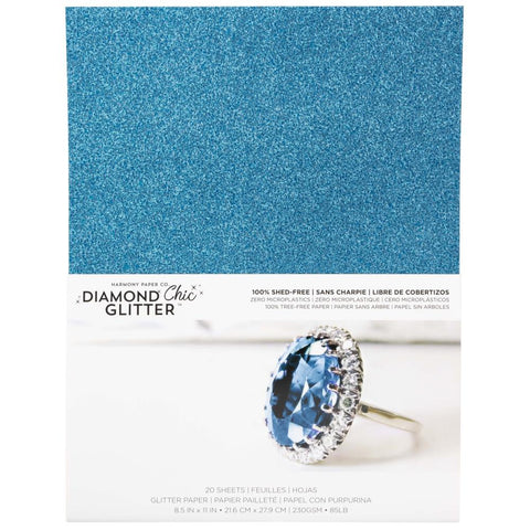 Harmony  Diamond Chic Glitter Cardstock 8.5"X11" 20/Pkg Turquoise