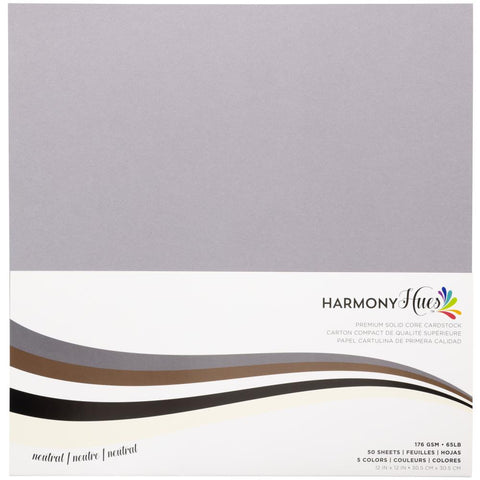 Harmony Hues 65# Cardstock 12"X12" 50/Pkg Neutral