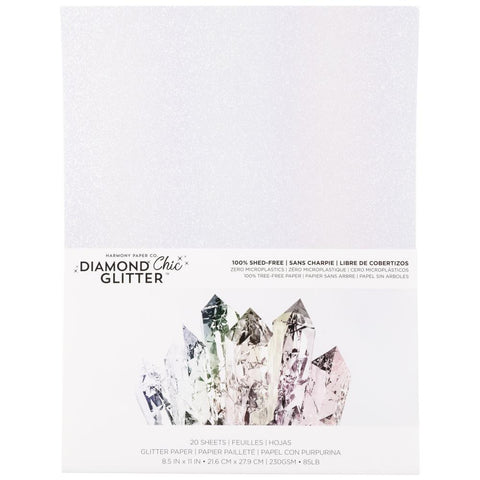 Harmony Diamond Chic Glitter Cardstock 8.5"X11" 20/Pkg Crystal