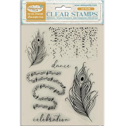 Stamperia Clear Stamps Masquerade feathers