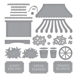 Spellbinders Etched Dies Vintage Flower Shoppe Flower Cart