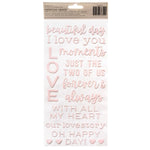 Pebbles Lovely Moments Thickers Stickers 156/Pkg Phrase/Puffy