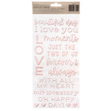 Pebbles Lovely Moments Thickers Stickers 156/Pkg Phrase/Puffy