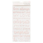 Pebbles Lovely Moments Thickers Stickers 156/Pkg Phrase/Puffy