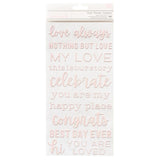 Pebbles Lovely Moments Thickers Stickers 156/Pkg Phrase/Puffy