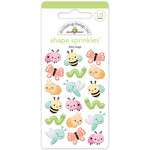 Doodlebug -Sprinkles Adhesive Glossy Enamel Shapes Bitty Bugs, 18/Pkg