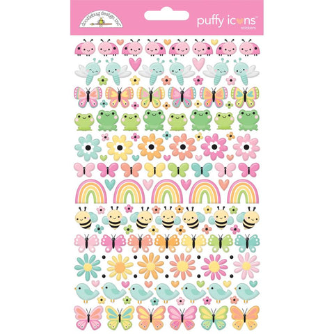 Doodlebug - Puffy Stickers Icons, Butterfly Kisses