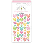 Doodlebug -Sprinkles Adhesive Glossy Enamel Shapes Hearts A-Flutter, 45/Pkg