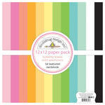 Doodlebug Double-Sided Paper  Pack 12"X12" 12/Pkg Textured, Butterfly Kisses