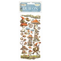 Stamperia Rub-on,Hidden Grove Mushroom Houses