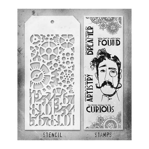 Tim Holtz Mixed-Media Stamps & Stencil Set #37