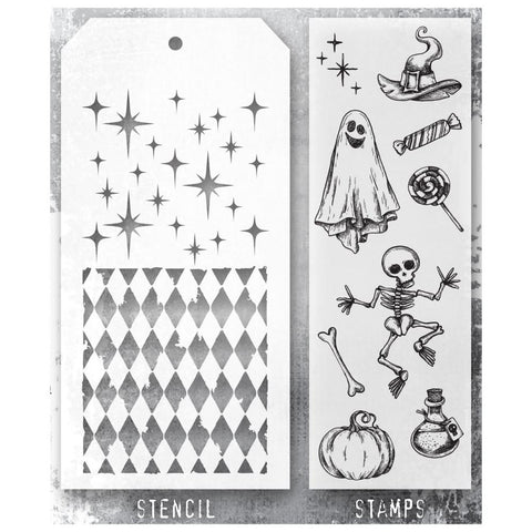 Tim Holtz Mixed-Media Stamps & Stencil Set #45