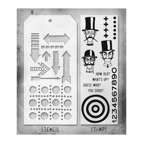 Tim Holtz Mixed-Media Stamps & Stencil Set #39