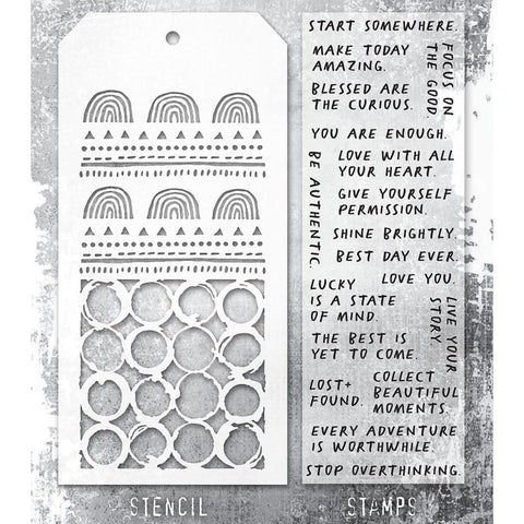 Tim Holtz Mixed-Media Stamps & Stencil Set #62